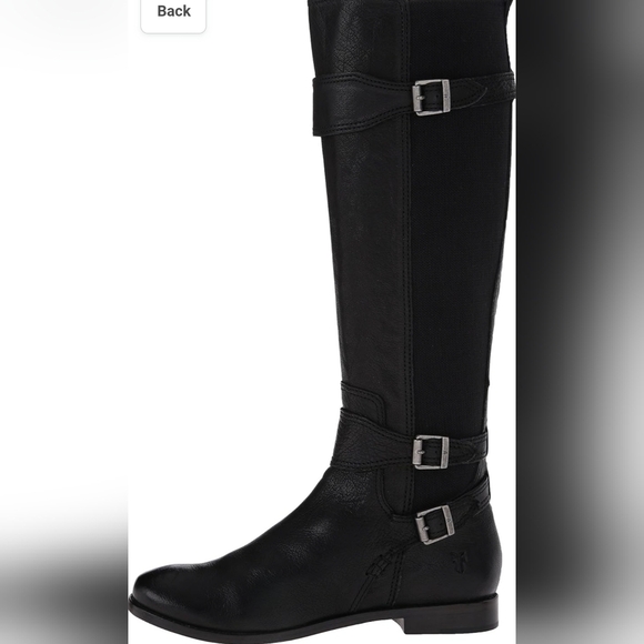 Frye Shoes - Frye Anna Gore Tall Riding Boots Womens Size 7.5M Black Buffalo Leather Knee Hig